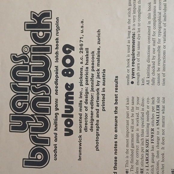 Brunswick Vintage '68 Children's Basics Knitting Pattern Book Volume 809 - Picture 3 of 5